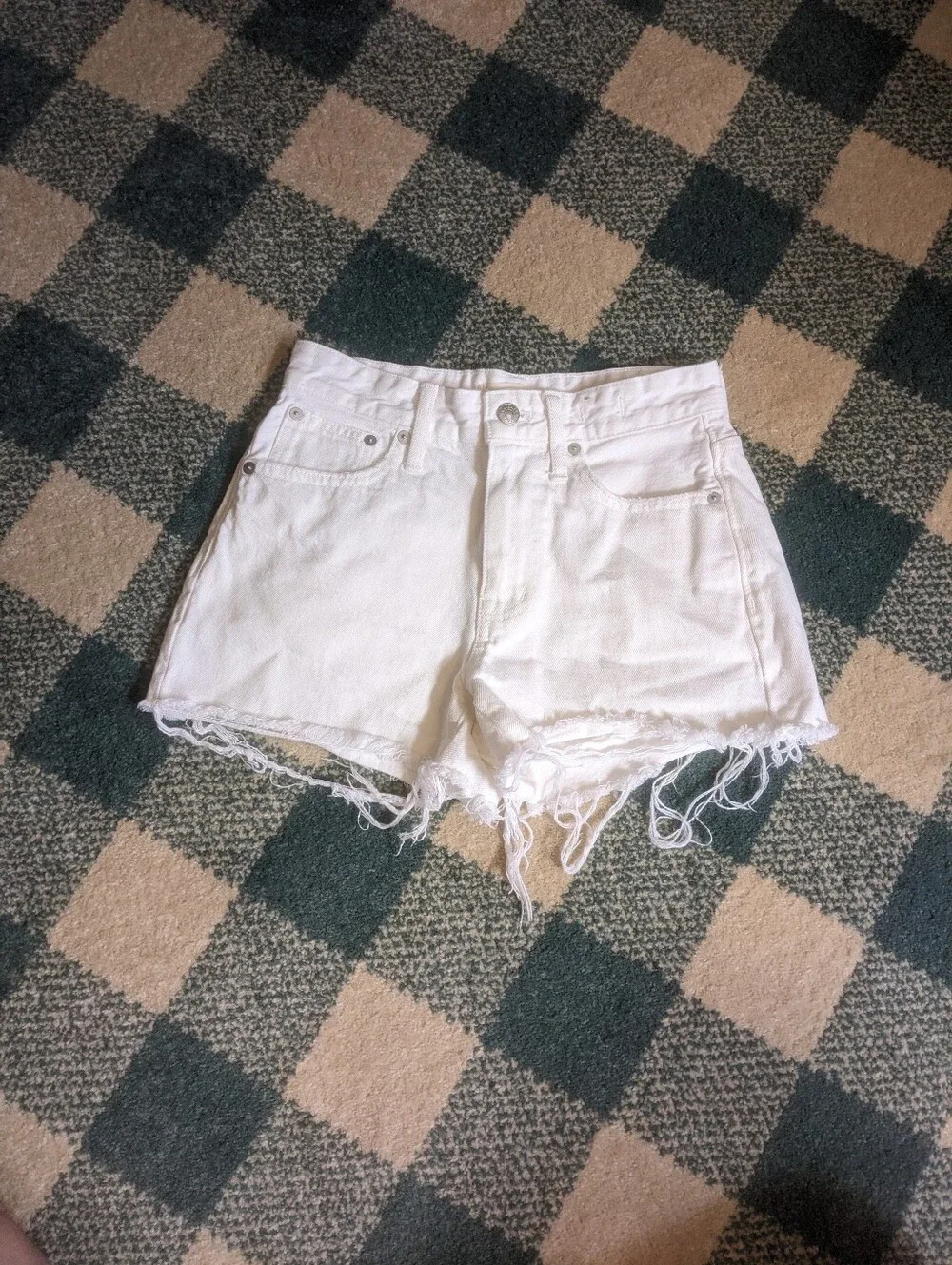 Madewell White 100% Cotton Relaxed Denim Shorts Size 23